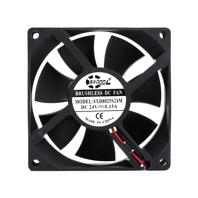 

2pcs SXDOOL 80mm 8025 24V cooling fan 80MM 80X80X25mm Cooler 8cm case axial dc fan 0.15A 3000RPM