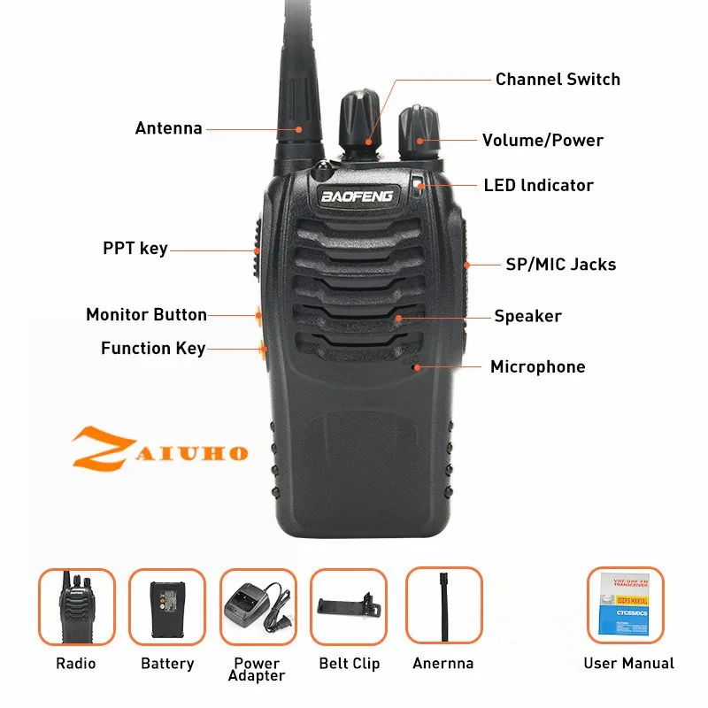 Оригинальный Baofeng BF 888S 1 шт. или 2 иди и болтай Walkie Talkie “иди 888s UHF 5 Вт 400 470 МГц BF888s H777