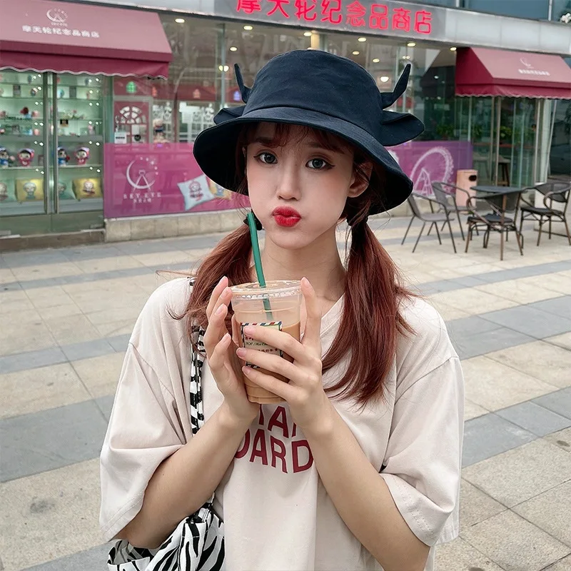 Женская двухсторонняя шляпа из коровы весенне-летняя в японском стиле для отдыха