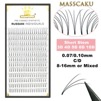 masscaku lashes premade wide fans 3d4d5d6d10d20d short stem russian volume professional eyelash extensions faux mink