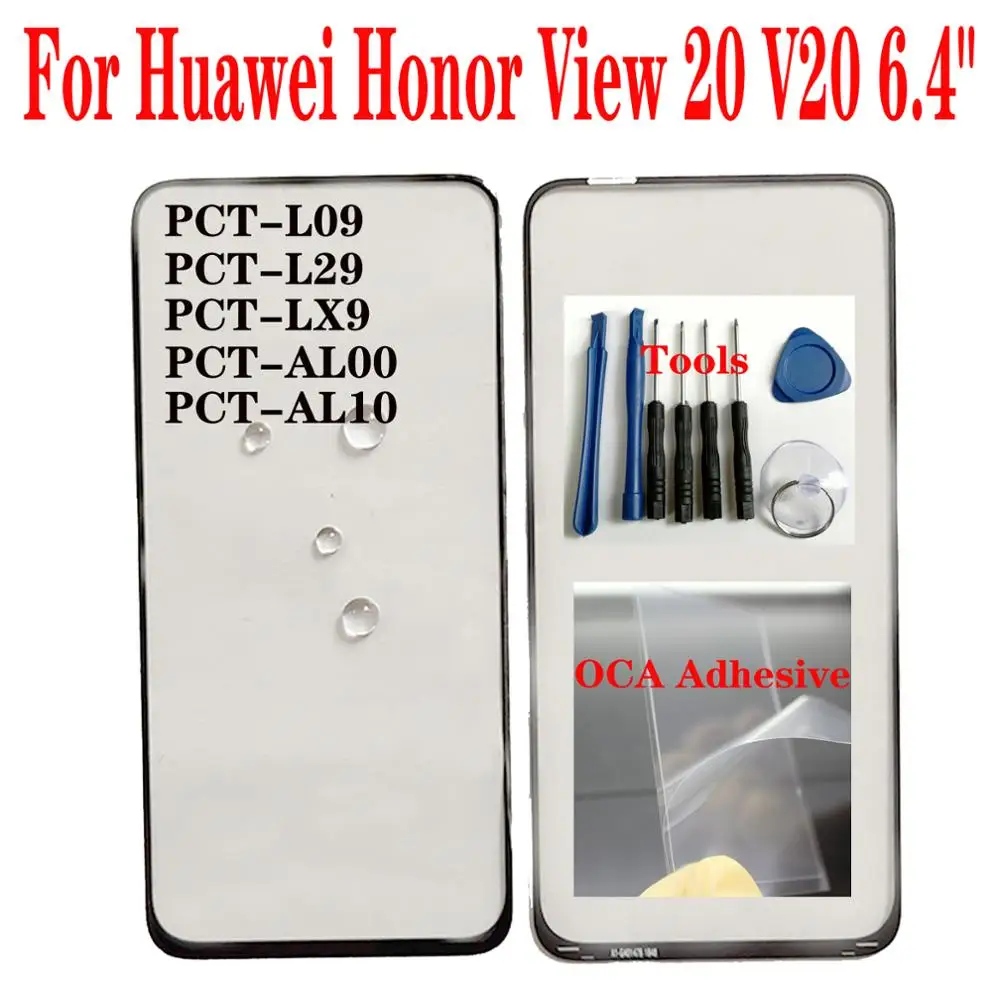 

Shyueda для Huawei Honor View 20 V20 6,4 дюйма, PCT-L09 PCT-L29 PCT-LX9 PCT-AL00, внешнее стекло для переднего экрана, запасные части
