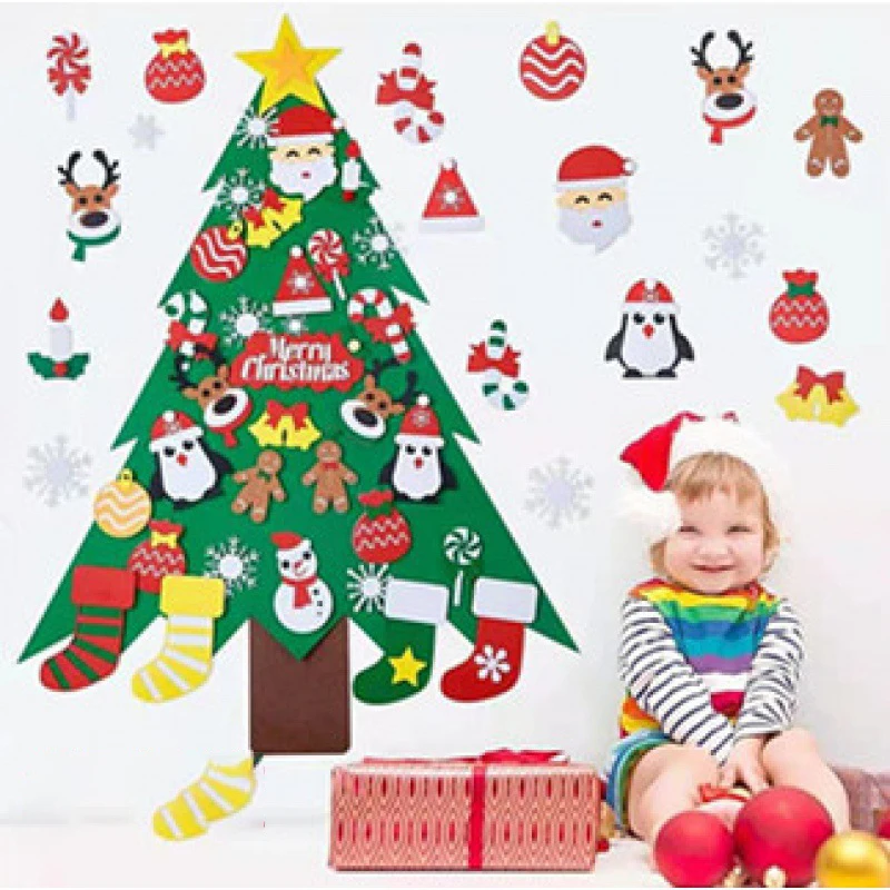 

DIY Felt Christmas Tree Merry Christmas Decorations For Home 2021 Cristmas Ornament Xmas Gifts Santa Claus New Year Tree Toy