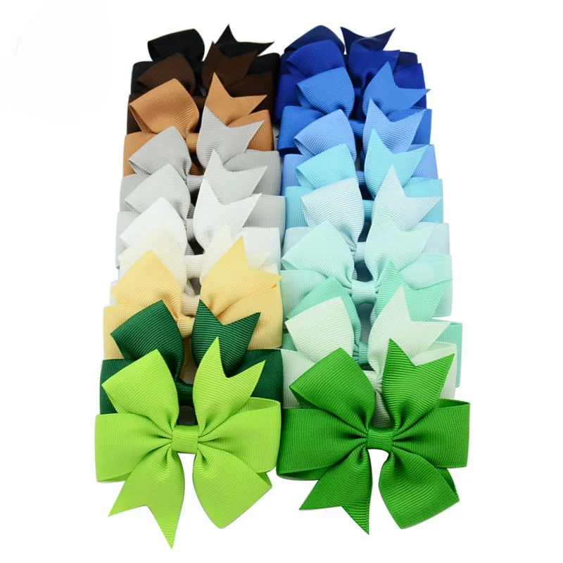 Bnwige 40 шт./компл. смесь цветов Grosgrain ленты лук заколки для волос бутик ручной работы