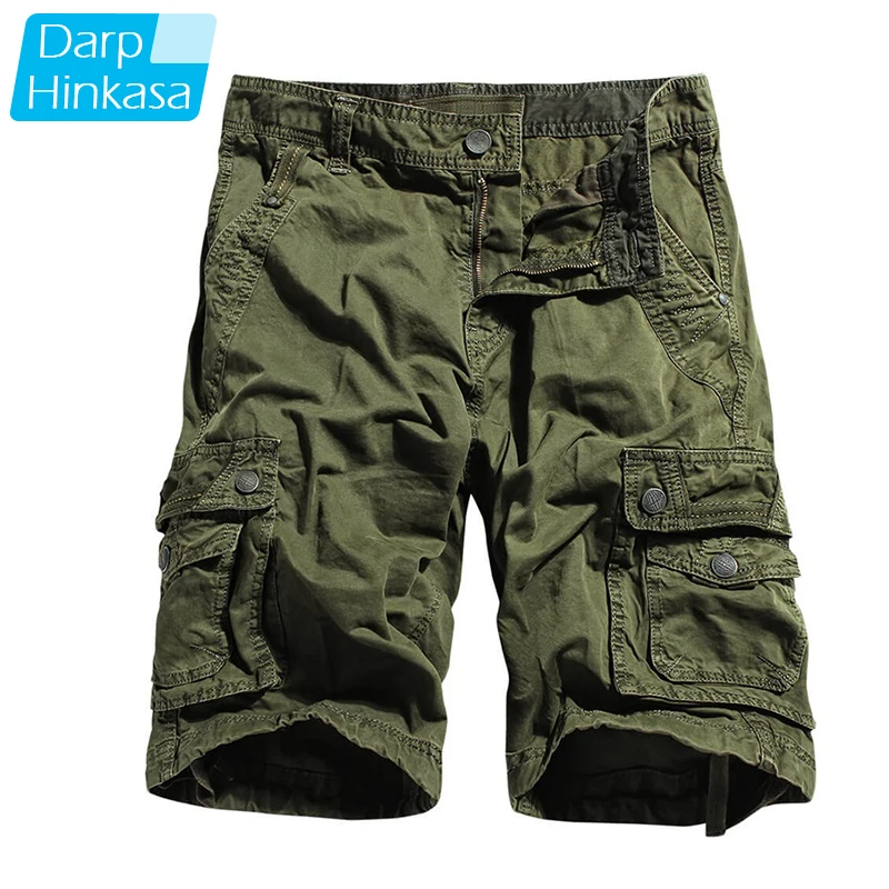 

DARPHINKASA 2020 Casual Loose Shorts Men Tooling Shorts Five-point Pants Breathable Fashion Plus Size Safari Style Men Shorts