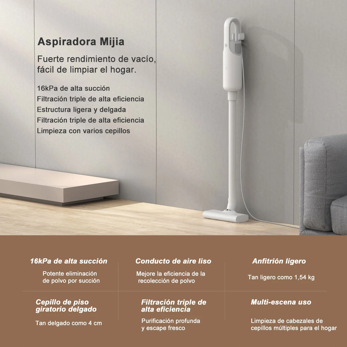 Ручной пылесос Mijia 16000 па Мощное всасывание многофункциональная щетка уловитель