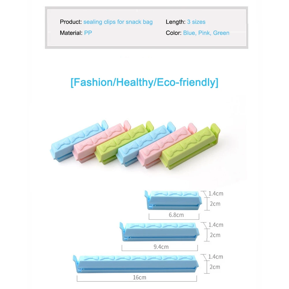 

6Pcs Portable New Kitchen Storage Food Snack Seal Sealing Bag Clips Sealer Clamp Plastic Tool Kitchen Accessories Wholesale