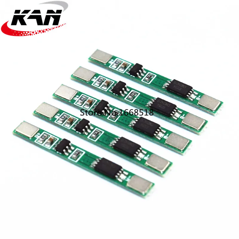 

5 шт., защитная плата литиевого аккумулятора 1S 3,7 в А, полимерная плата BMS PCM PCB, модуль защиты литий-ионного аккумулятора от перезаряда