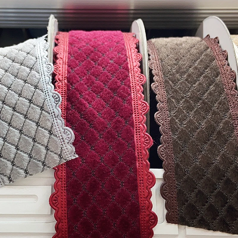 100 ярдов край пикота бархатная лента в клетку со стразами ткань для вышивки косая