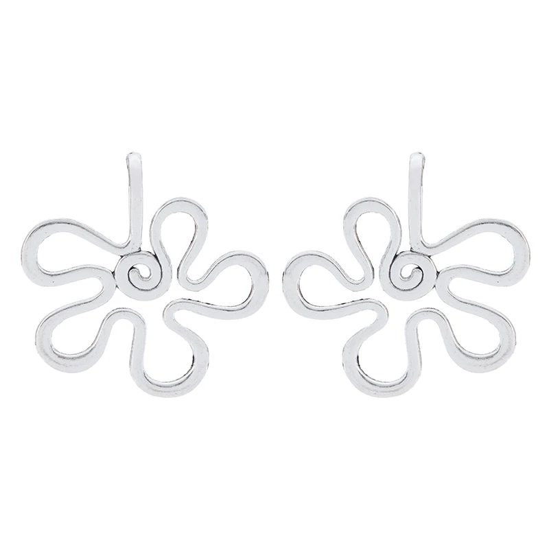 ZXZ 10pcs Tibetan Silver Boho Open Flower Spiral Design Charms Pendants for Necklace Bracelet Jewelry Making Findings | Украшения и