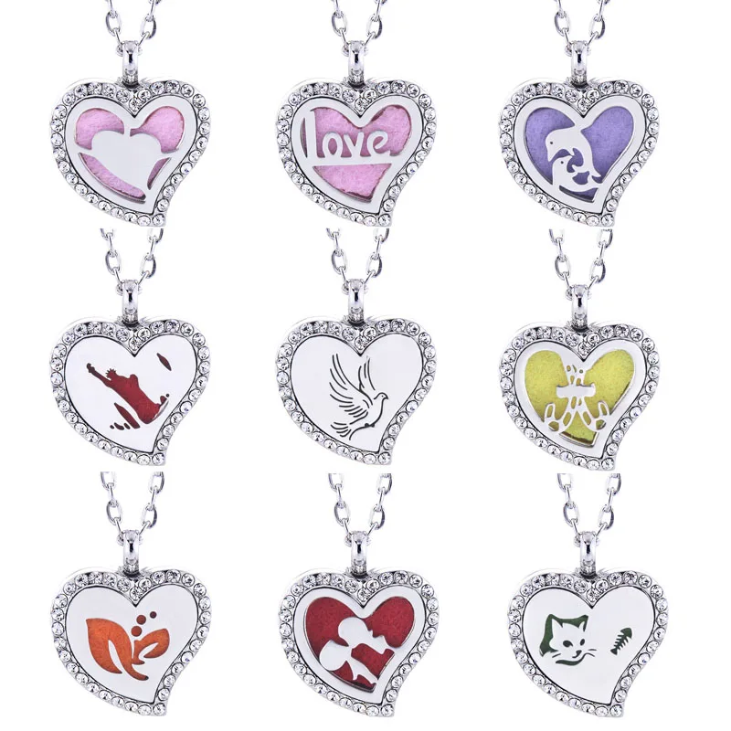 Новое ожерелье Aroma с кулоном-диффузором Heart парфюм для Подвески Медальоны