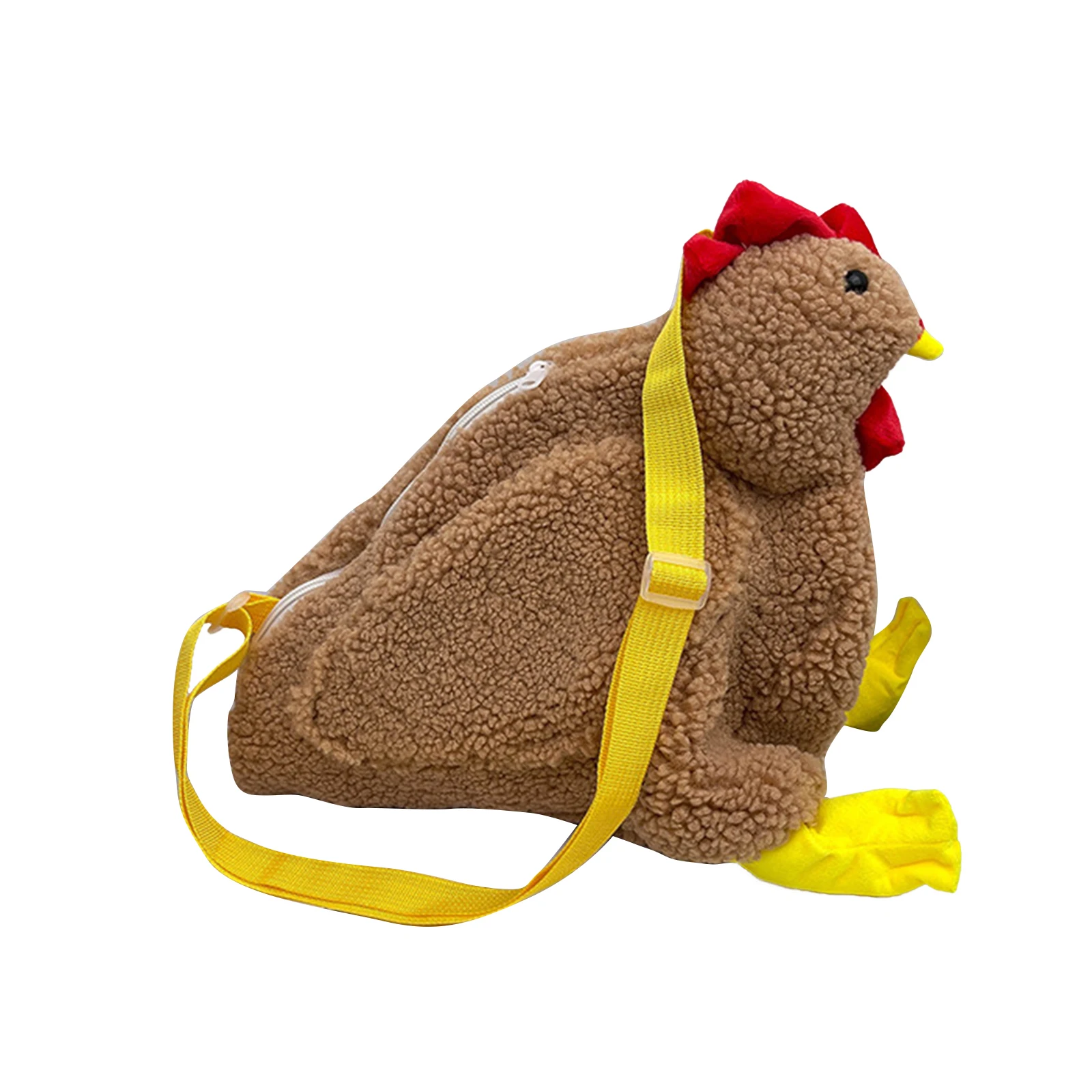 

2021 Cute Cock Crossbag Women Plush Shoulder Bag Big Capacity Zipper Shoulder Bag with Adjustable Strap