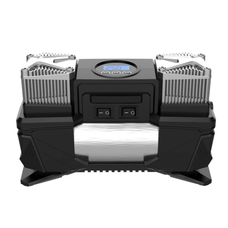 Online Bomba Digital De Inflado De Neumáticos De Doble Cilindro Para Coche, Compresor De Alta Potencia Portátil, Montada En Vehículo, 12V