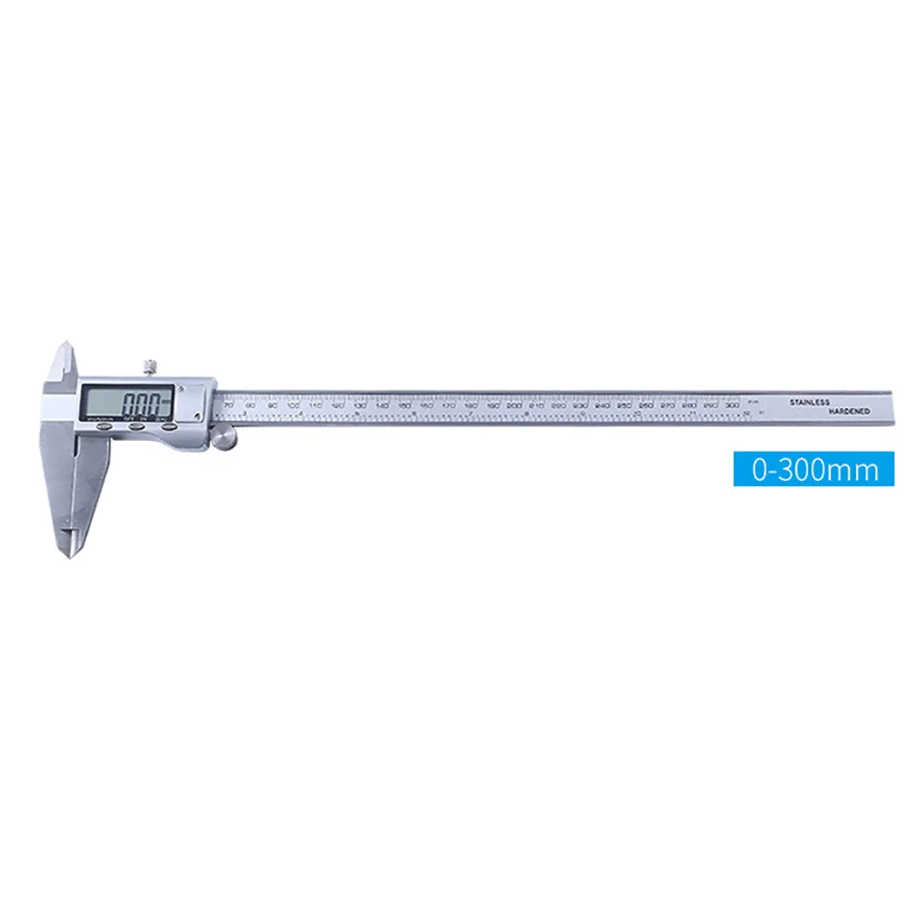 0-300mm Цифровой штангенциркуль 0-100/150/200/300 мм измерительный инструмент Нержавеющая сталь дюймов/мм Электронный штангенциркуль с нониусом Gauge Серебряный - Цвет: 0-300mm