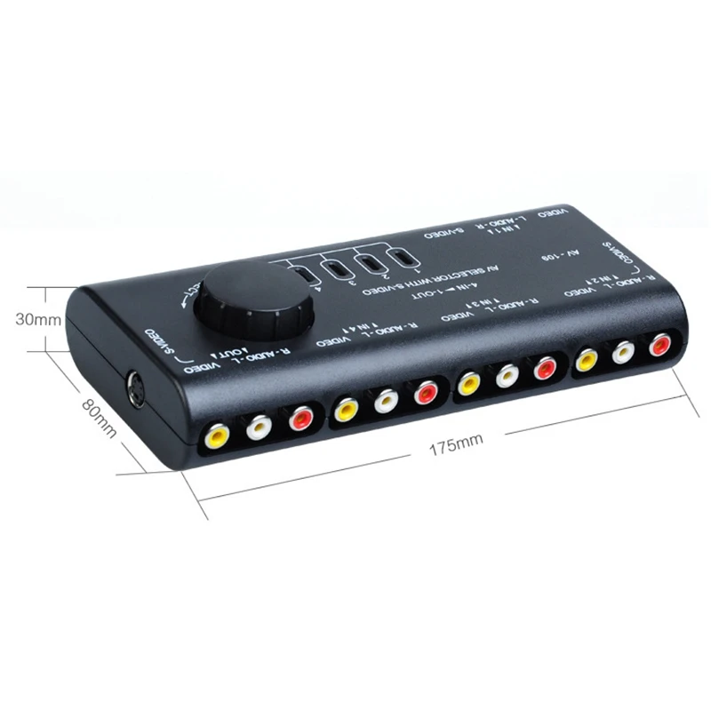 

AV-109 AV Selector 4 in 1 Audio-Video Output Selector with Composite S-Video Video Selector