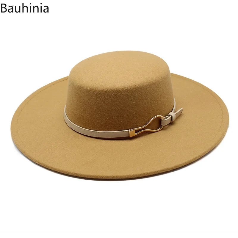 Bauhiniua шерстяные войлочные шляпы-федоры Jazz Cap 2022 зимняя теплая Женская 10 см широкие