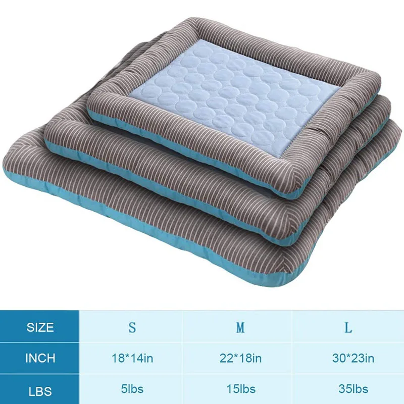 

2021 new Summer Cooling Pet Dog Mat Ice Pad Dog Sleeping Mats For Dogs Cats Pet Kennel Top Quality Cool Cold Silk Bed For Dog