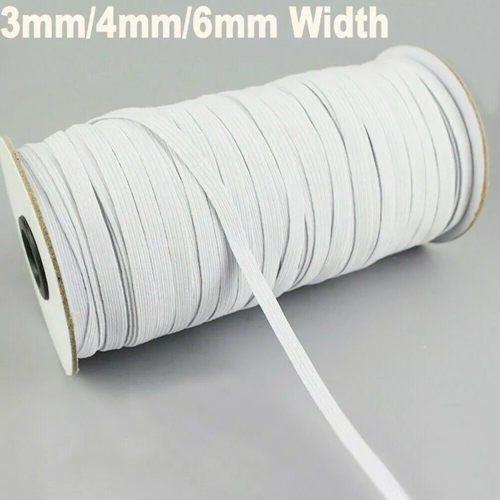

Hot sell 182 m sewing elastic band white black high elastic fiat rubber band waist band Sewing Stretch Rope 5BB5629