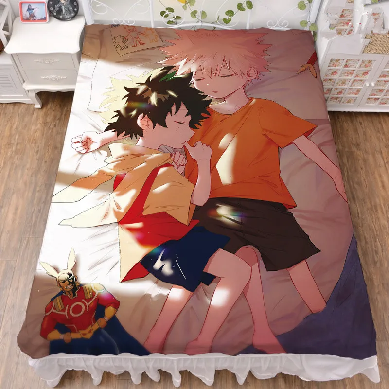 Online Aggiornamento 2019-marzo Anime My Hero Academia Boku No Hiro Akademia Lenzuolo In Fibra Di Latte E Coperta Di Flanella Trapunta Estiva 150x200cm