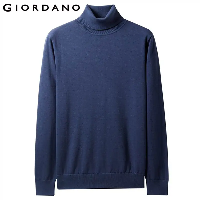 Мужские свитеры Giordano водолазка трикотажный свитер для мужчин 100% хлопок