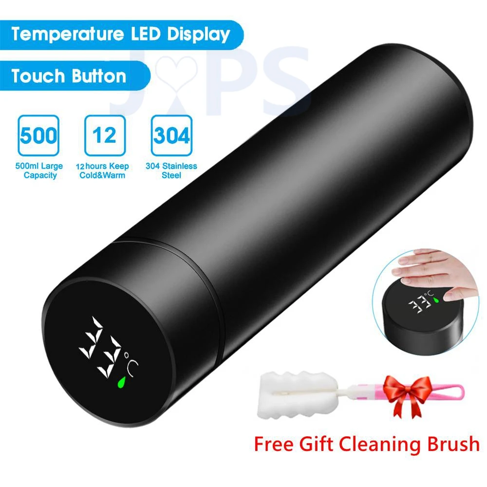 

Intelligent Thermos Bottle Temperature Display Water Bottle Vacuum Flasks Stainless Steel Thermoses Tea Coffee Cup With Brush
