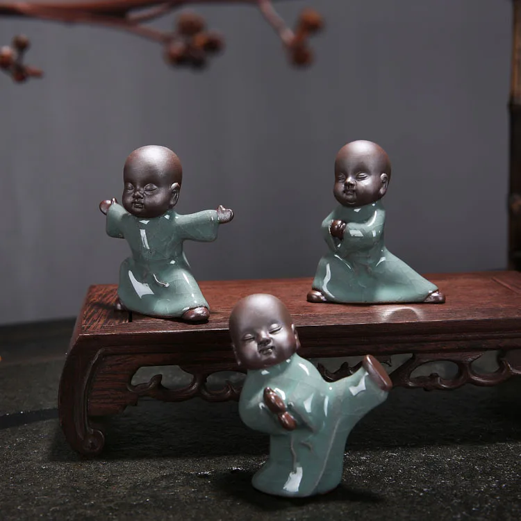 

Home decor Buddhism Little buddha Meditation Monk Small Statues Miniature Craft Mini Chinese Kung fu boy Monks statues
