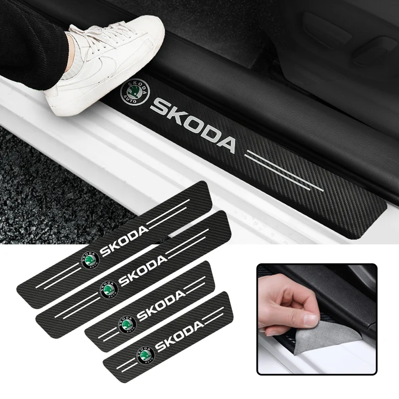 4 шт. защитные наклейки на пороги автомобиля Skoda Rapid Fabia Superb Kamiq Octavia Kodia | Автомобили