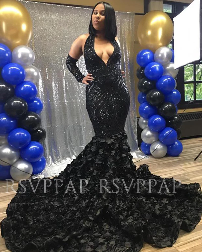 Африканское Черный Русалка Выпускные платья 2021 сексуальное нижнее белье с