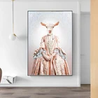 Элегантный портрет из козы животные картины на холсте настенные художественные плакаты принты настенные картины для гостиной домашние настенные картины декор