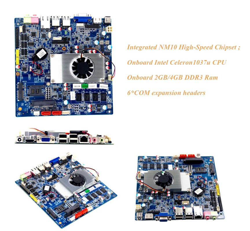 Celeron 1037U CPU Материнские платы mini itx NM10 чипсет бортовой 2GB ddr3 2 * COM Промышленная