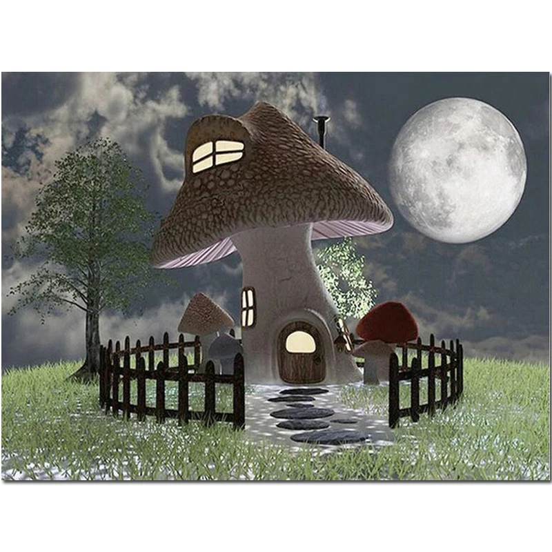 Картина из мультфильмов Дом грибов Луна сделай сам вышивка крестиком квадратная