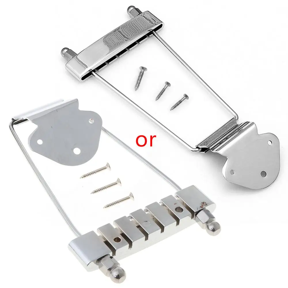 Chrome 6 String Guitar Tailpiece Trapeze Silvery Open Frame For Archtop | Спорт и развлечения