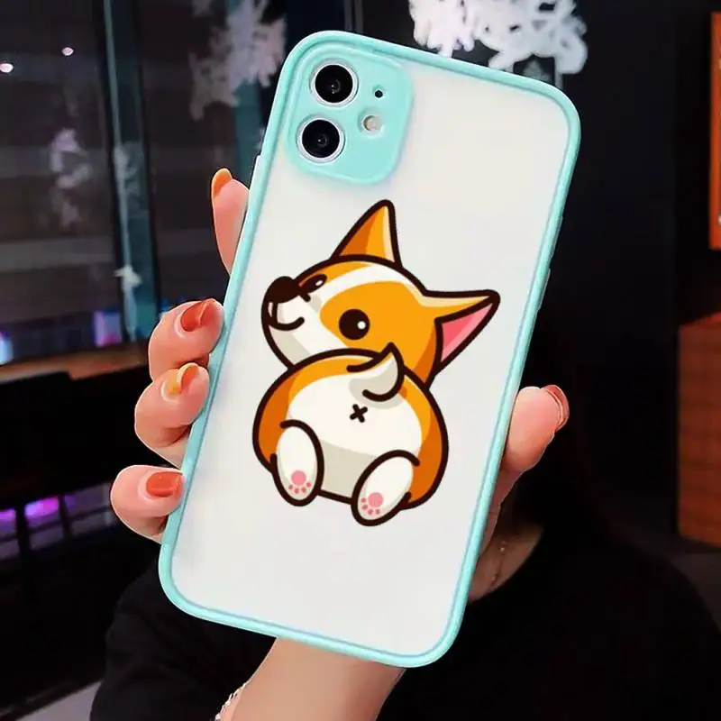 

Cute Corgi Butt Animal Puppy Phone Cases matte transparent For iphone 7 8 11 12 plus mini x xs xr pro max cover