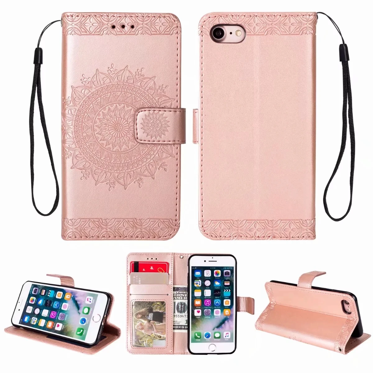 Totem 12Pro Leather Case for iPhone 5S SE 2020 6 6S 7 8 Plus X XR Xs 11 12 Mini Pro Max Print Card Stank Flip Wallet Cover | Мобильные