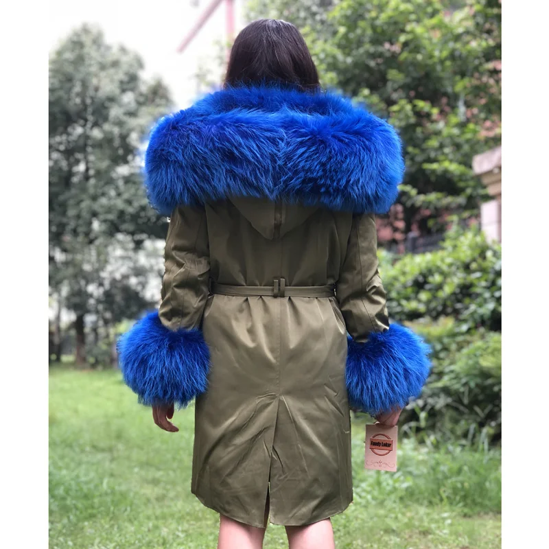 Fandy lokar настоящее меховое пальто женская зимняя куртка натуральный Лисий мех с