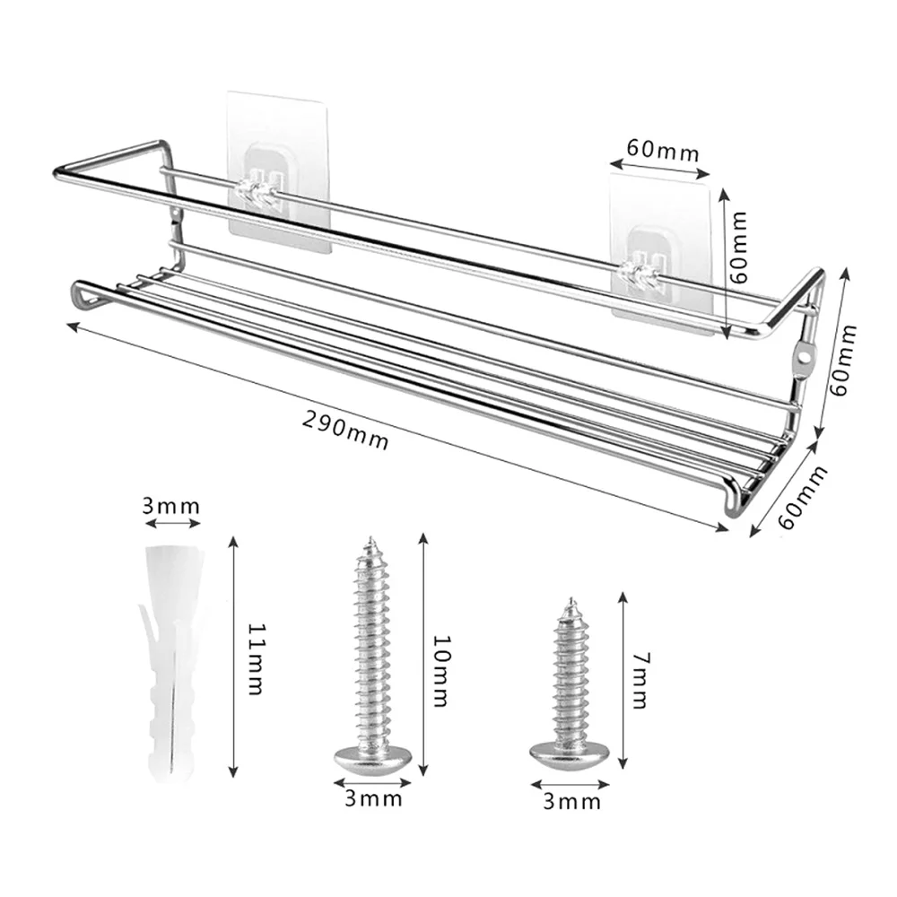 

Клейкая полка для бутылок с пряностями, металлический держатель для специй, большая емкость, для кухни и туалета