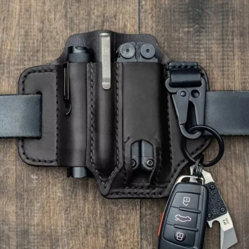 

Multifunction Belt New Leather Sheath Pocket Portable Muti-tool Storage Bag for Hunting Camping