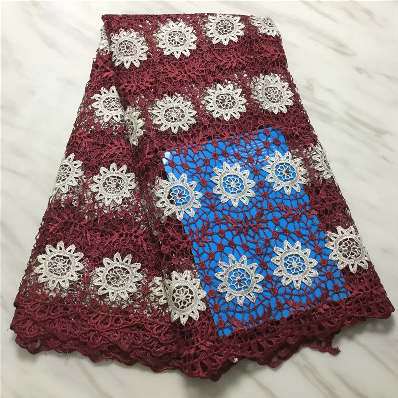 Горячая Распродажа зеленая африканская Водорастворимая кружевная ткань