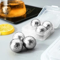 stainless steel spherical quick frozen ice hockey metal cooler ice mold creative beverage supplies whiskey stone bar supplies