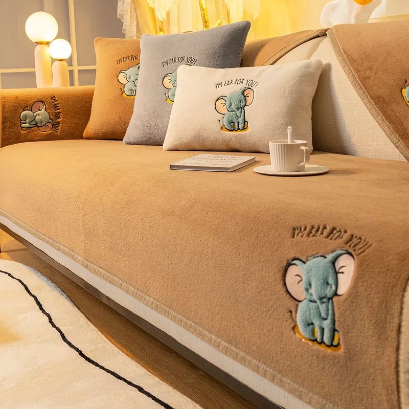 Фланелевые Плюшевые Чехлы для дивана защитный чехол L-образное кресло защита