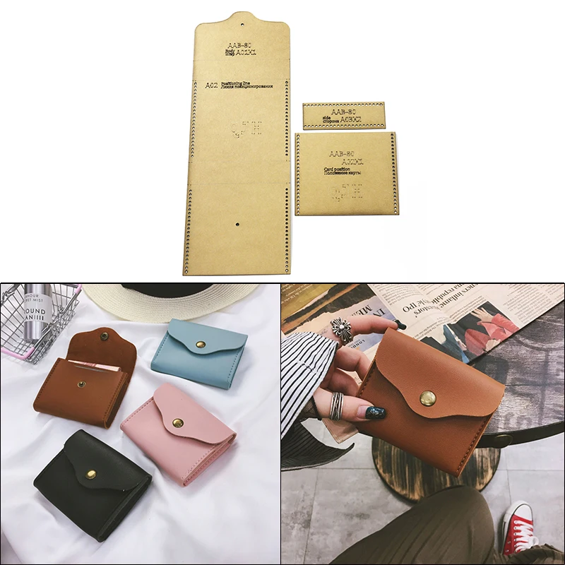 Сделай сам кожаный кошелек для монет акриловый шаблон форма карт из воловьей