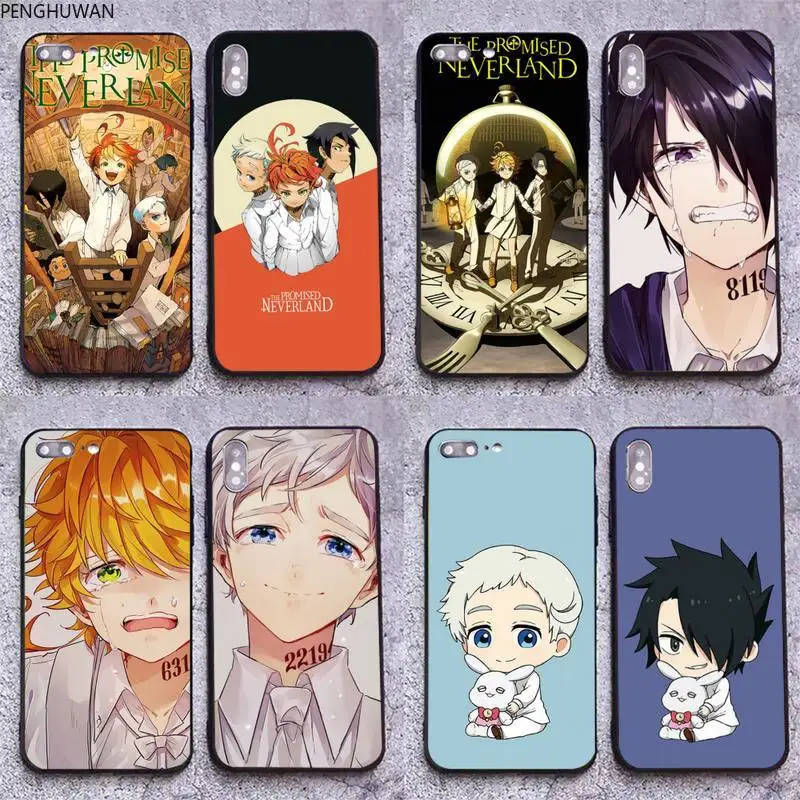 Обещанный нетляндии &quot Аниме корпус под плетенную сумку Чехол для мобильного