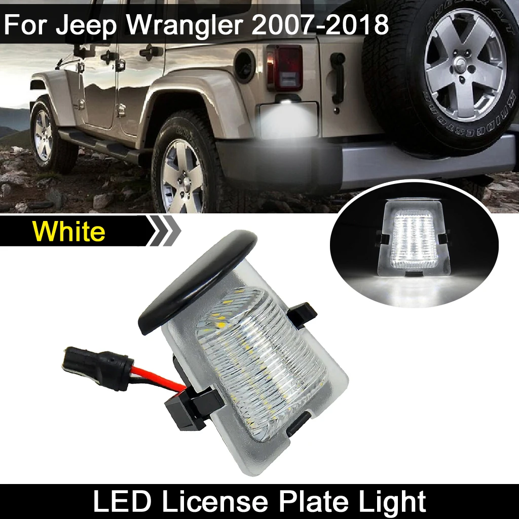 

1Pcs For Jeep Wrangler 2007-2018 High Brightness White LED License Plate Light Number Plate Lamp