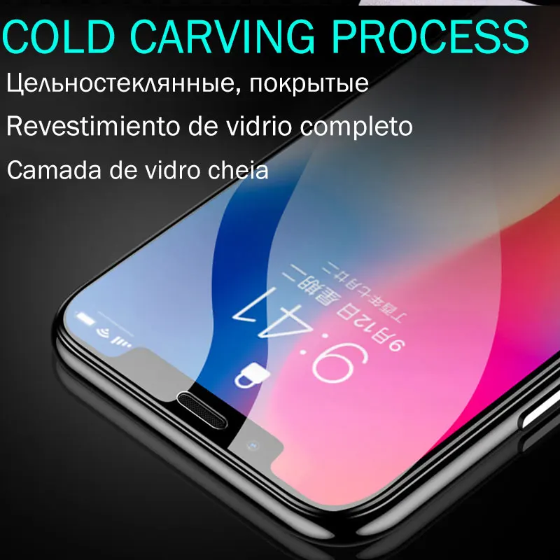 Защитное стекло 30D для iPhone X XS 11 Pro Max Xr закаленное 7 8 6 Plus 10 SE 2020 полное