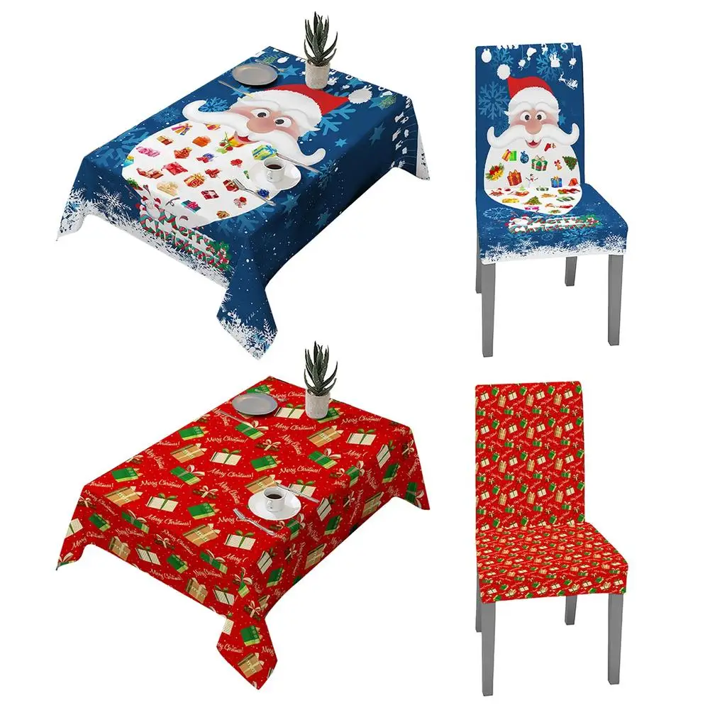 

Рождественская скатерть, чехол на стул, защита «сделай сам», украшение для рождественской вечевечерние, подарок, украшение для дома