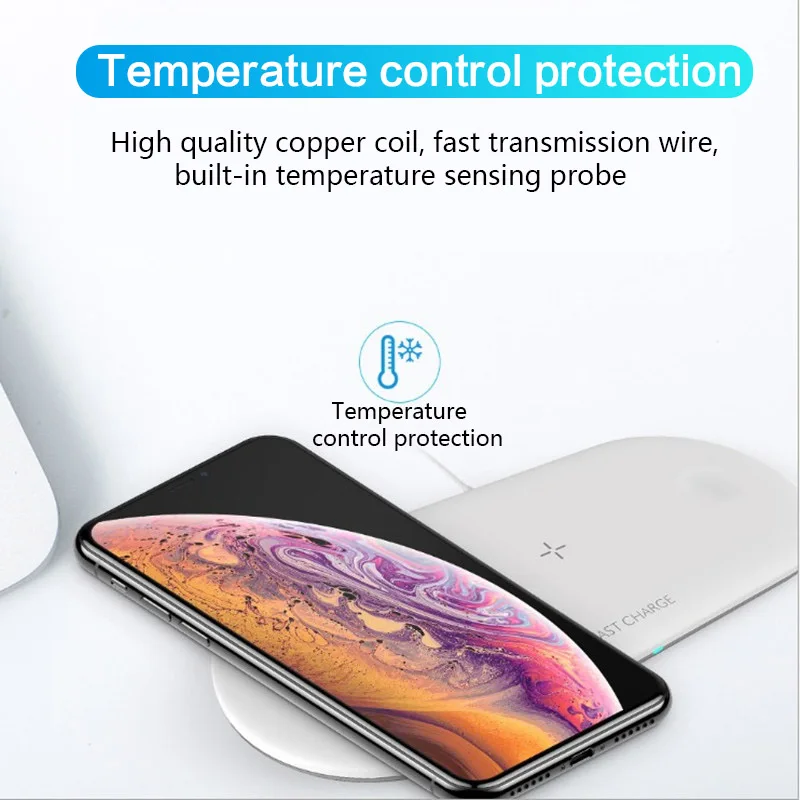 Беспроводное зарядное устройство 3 в 1 10 Вт для AirPods iPhone 11 Pro Samsung S10 S9 S8 быстрая