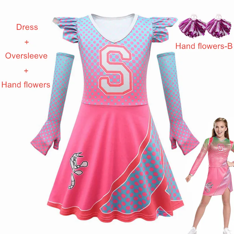

2020 модный костюм для косплея Хэллоуина Зомби Cheerleader, наряды Эддисона, красивое платье для девочек, кофта с плиссированными мини-платьями