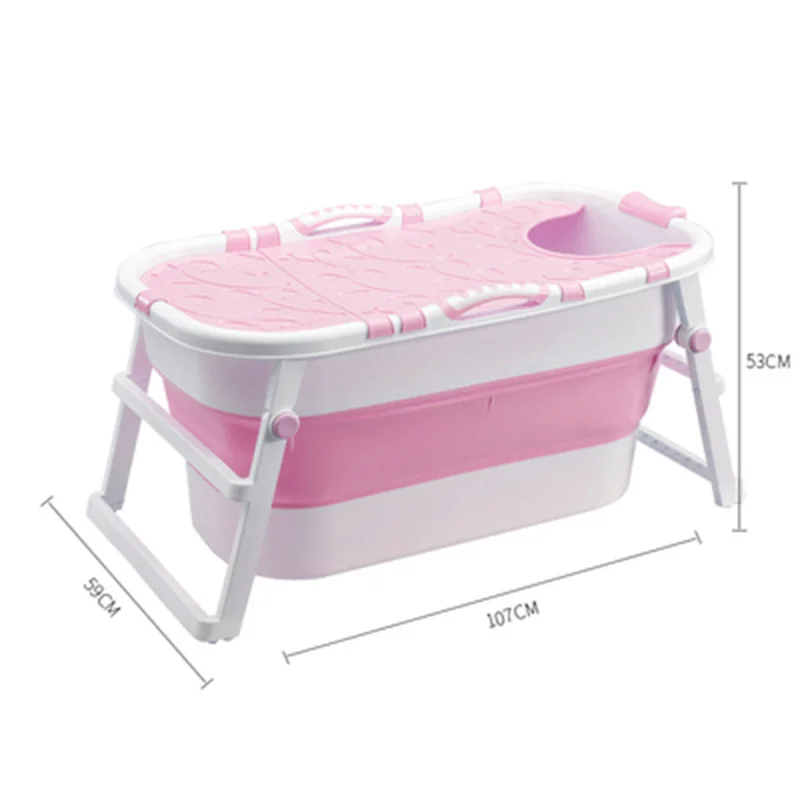 pink2 Ванна для взрослых, складная пластиковая Ванна, утолщенная ванна, ведро, Складная Ванна, Детская ванна для купания, изоляция, эргономичный дизайн - Цвет: pink2