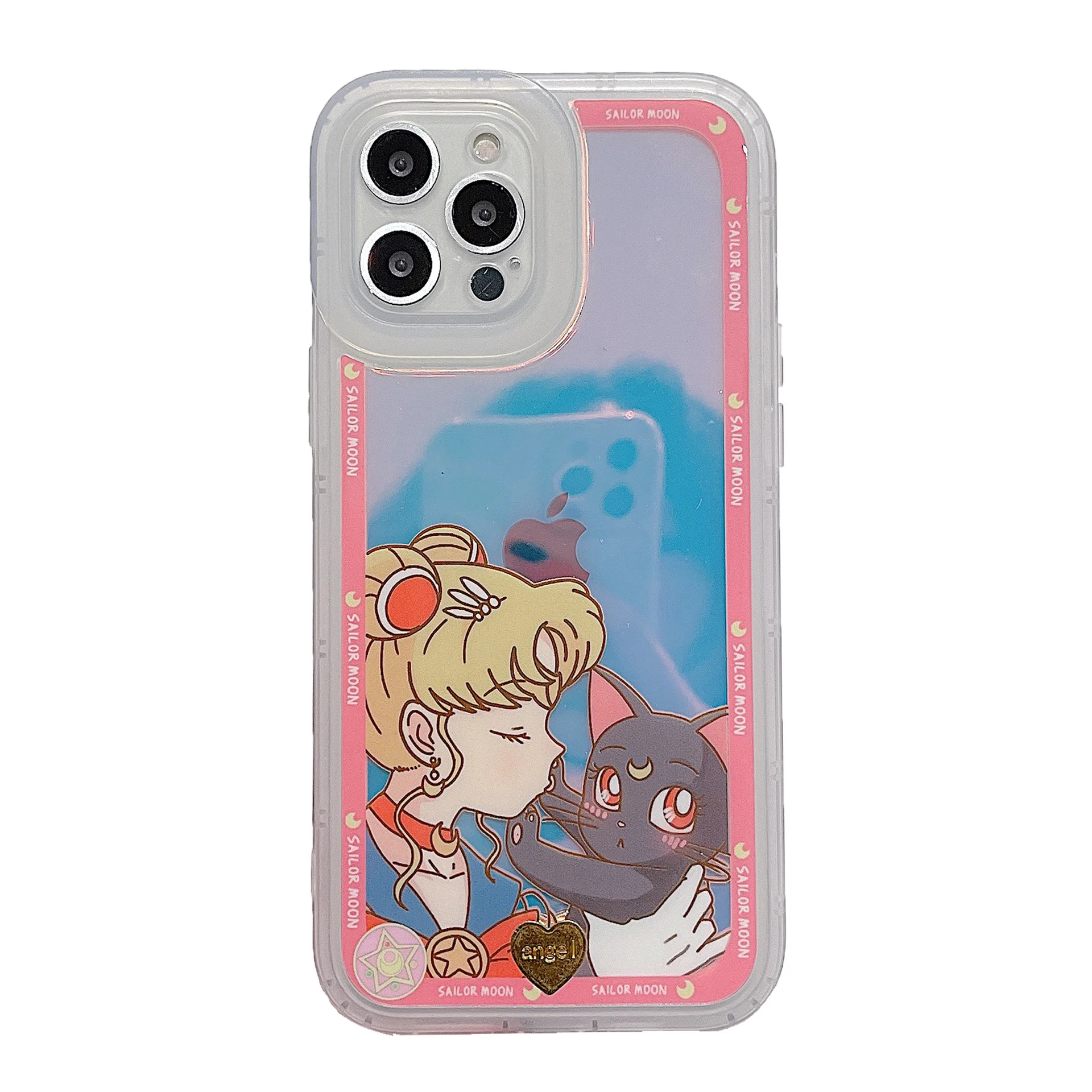 

Love laser cartoon yellow haired girl suitable for iphone 13promax mobile phone case iphone11xsmax female 12