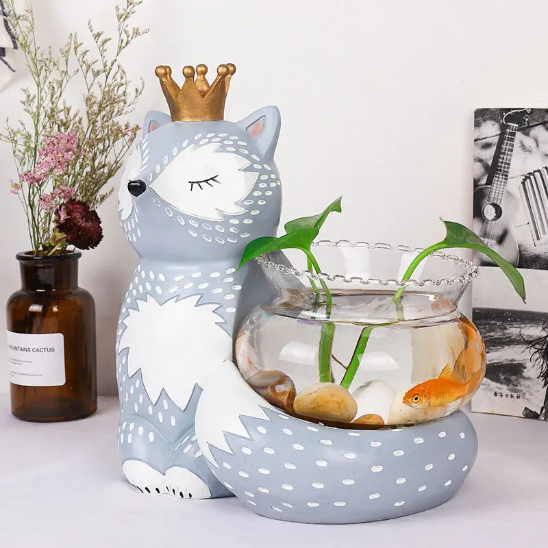 Betta Золотая рыбка мини Рыбная чаша Экология стекло портативный Настольный