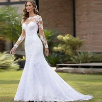 white mermaid wedding dresses sexy illusion bride gowns court train backless vestidos de novia lace appliques robe de mari%c3%a9e